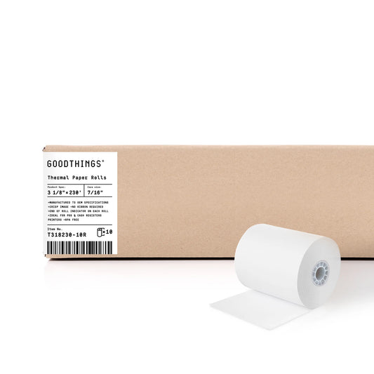 3 1/8" X 230' (10 Rolls) Thermal Receipt Paper Rolls