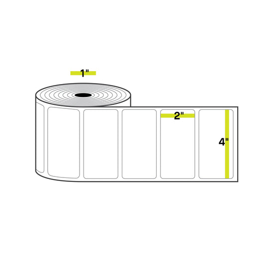 4" x 2", 1 inch Core, Direct Thermal Labels, 735/Roll, 12 Rolls/Case