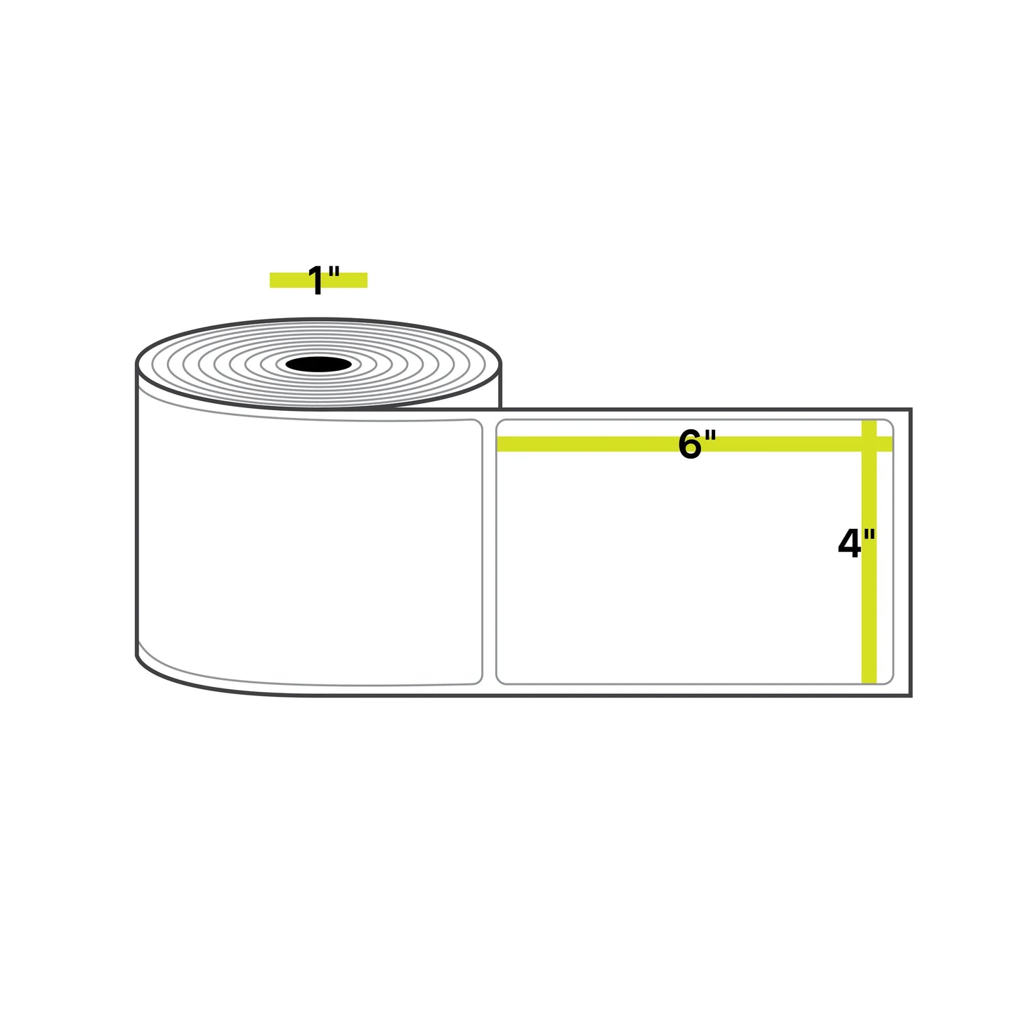 4" x 6", 1 inch Core, Direct Thermal Labels, 250/Roll, 12 Rolls/Case