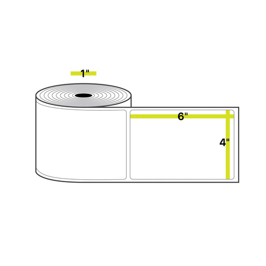 4" x 6", 1 inch Core, Direct Thermal Labels, 250/Roll, 12 Rolls/Case