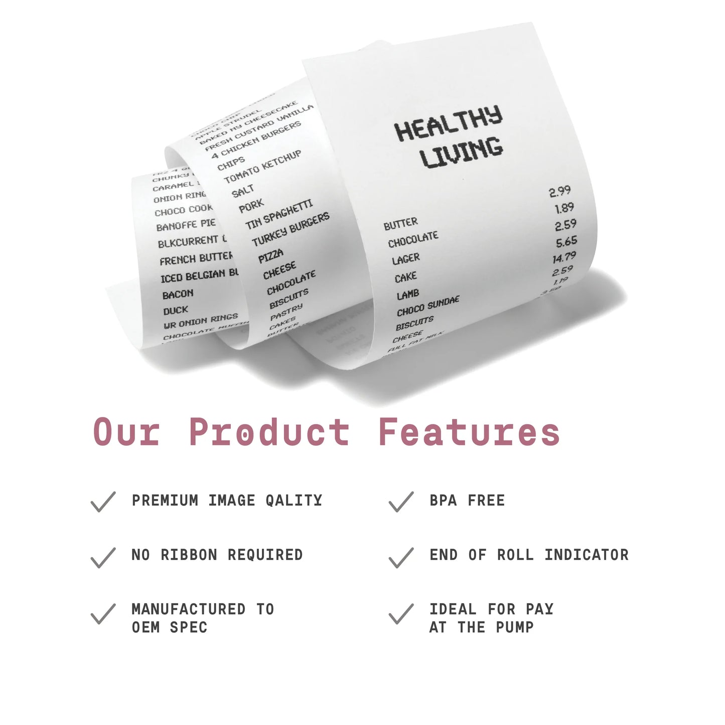 2 5/16" x 400' (24 Rolls) Thermal Paper Rolls, BPA Free, Pay at the Pump Dresser Wayne