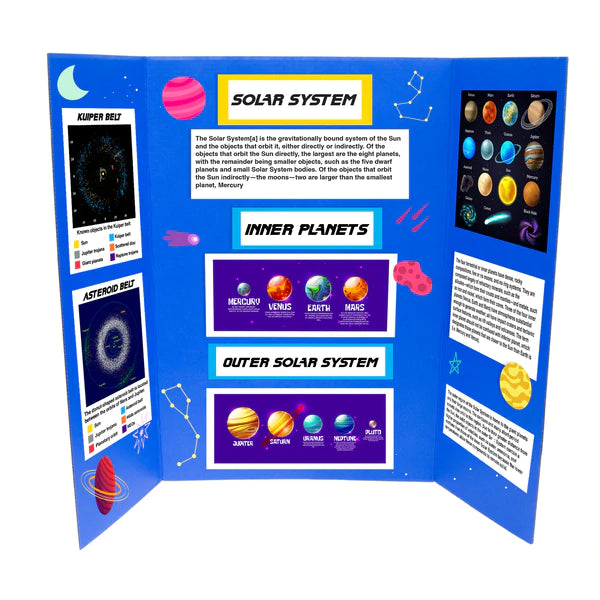 BAZIC 36" X 48" Black Tri-Fold Corrugated Presentation Boards Sold in 24 Units
