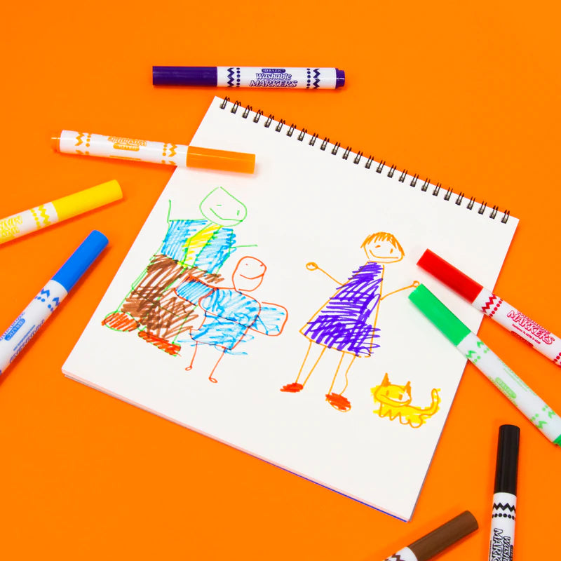 BAZIC 8 Color Broad Line Jumbo Washable Markers Sold in 24 Units