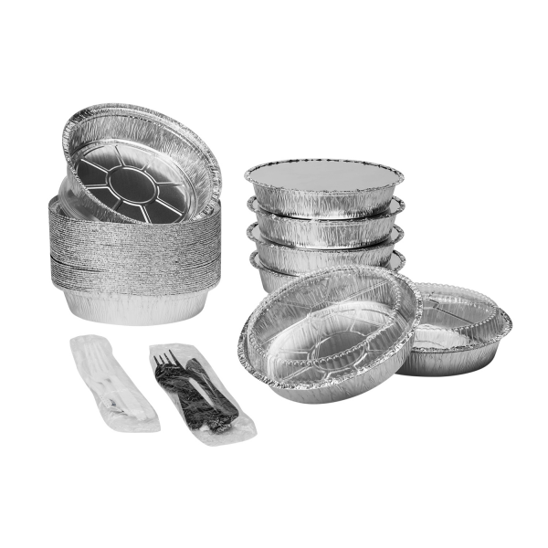 Karat 8" Round Aluminum Foil Containers, AF-CR08