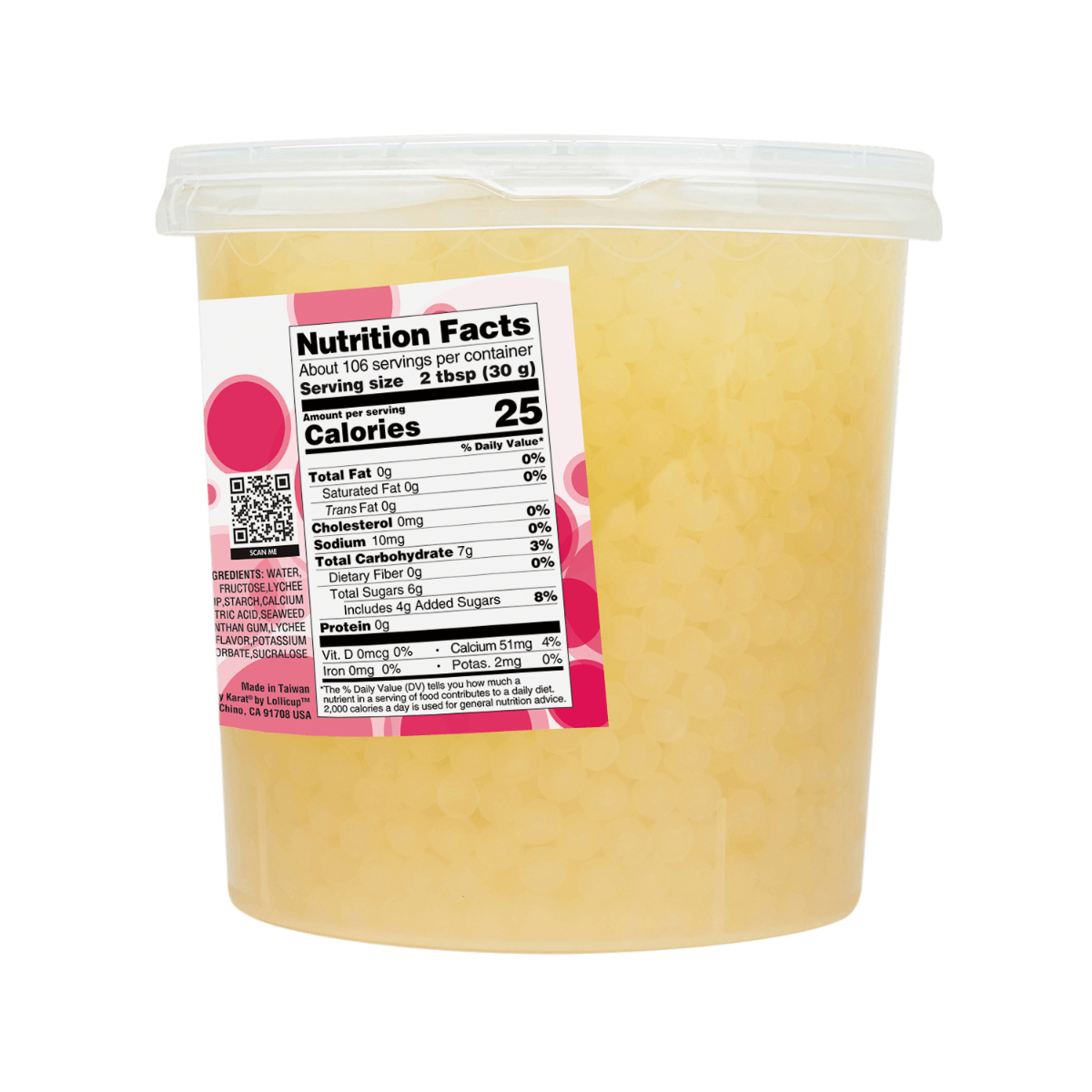 Tea Zone Lychee Popping Pearls (7 lbs) case of 4