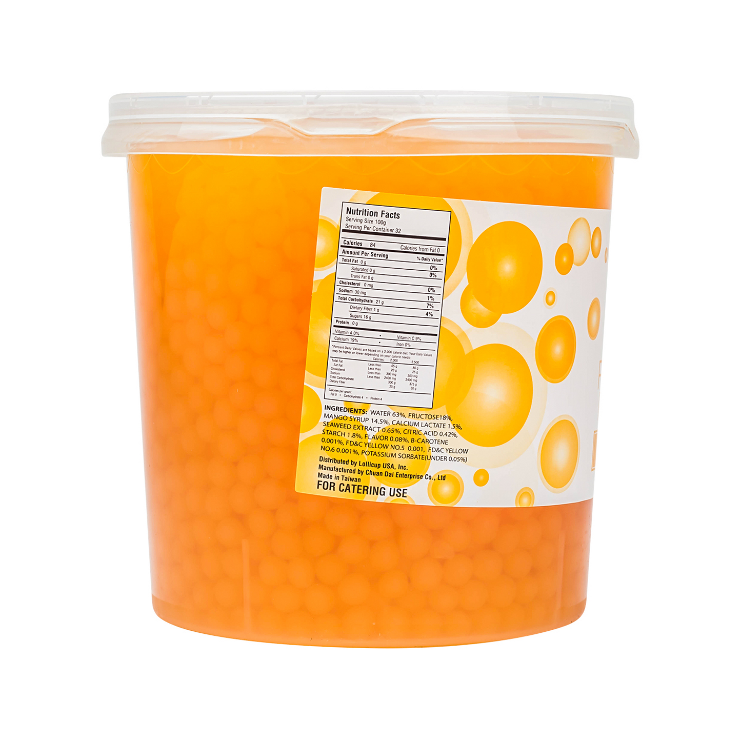 Tea Zone Mango Popping Pearls (7 lbs) Case of 4