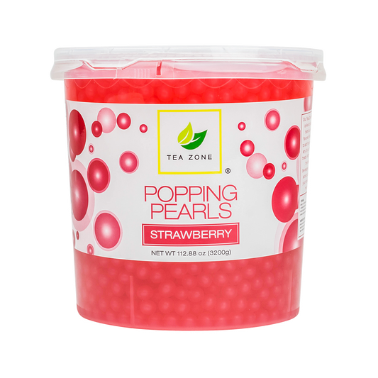 Tea Zone Strawberry Popping Pearls (7 lbs) Case Of 4