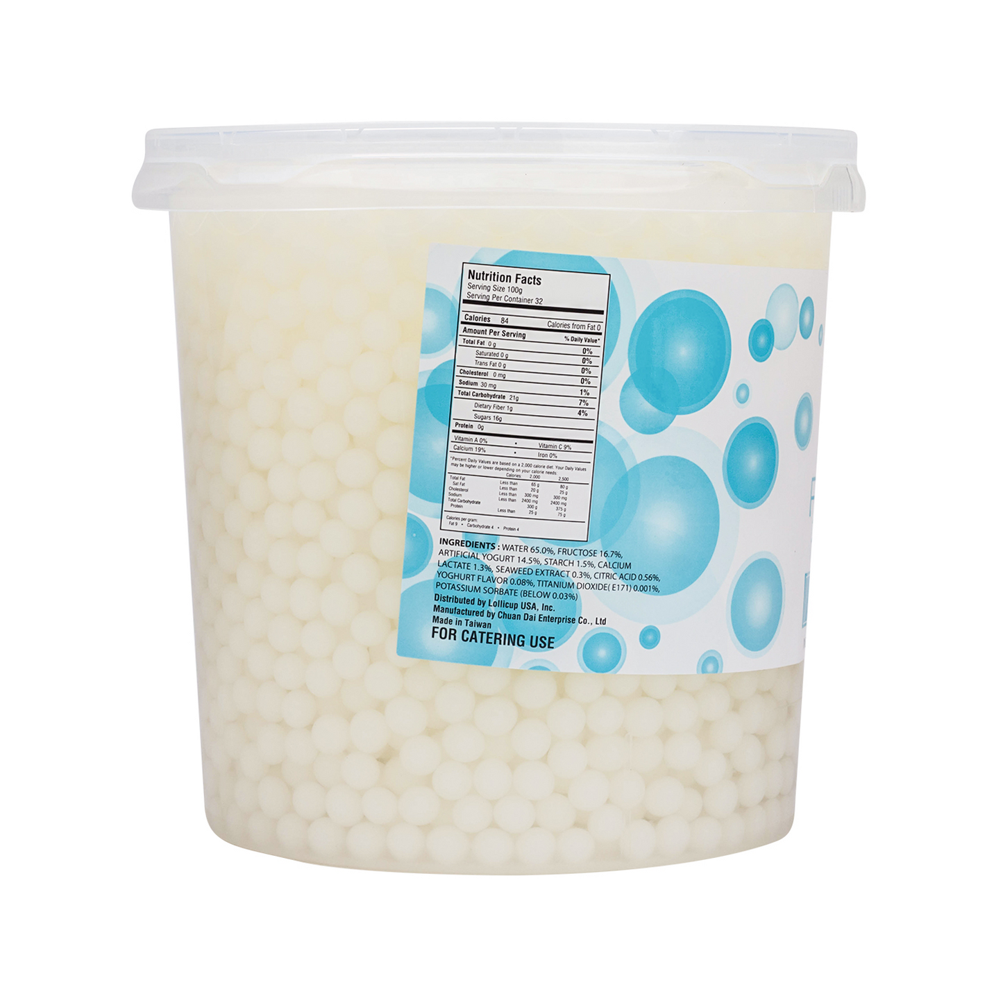 Tea Zone Yogurt Popping Pearls (7 lbs) case of 4