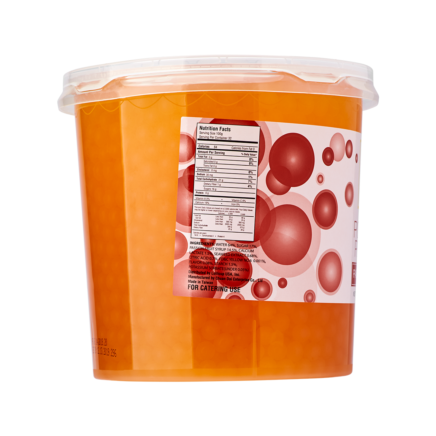 Tea Zone Passion Fruit Popping Pearls (7 lbs) Case of 4