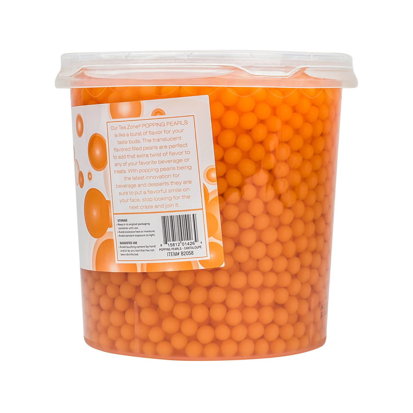 Tea Zone Cantaloupe Popping Pearls (7 lbs), B2058 Case of 4
