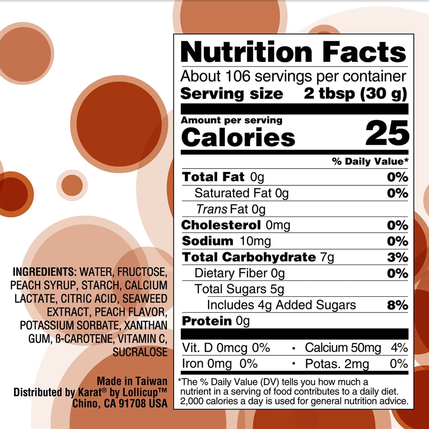 Tea Zone Peach Popping Pearls (7 lbs) Case of 4 B2061