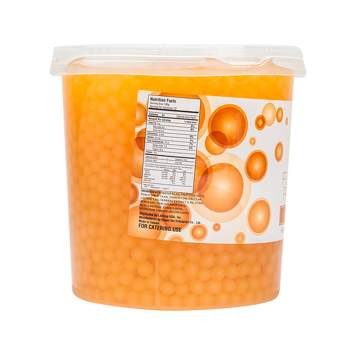 Tea Zone Peach Popping Pearls (7 lbs) Case of 4 B2061