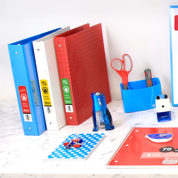 BAZIC 1/2" White 3-Ring View Binder w/ 2 Pockets Sold in 12 Units