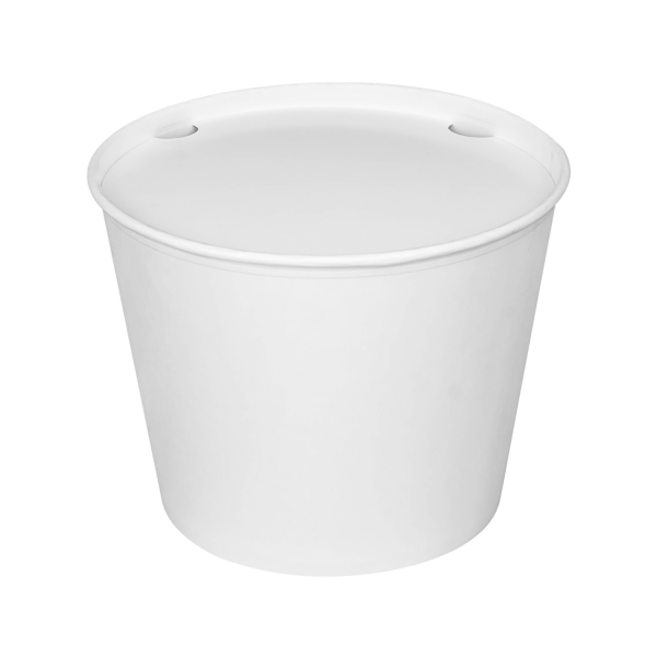 Karat 130oz Paper Food Buckets with Paper Lids (215mm) - 125 ct