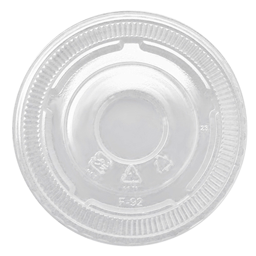 Karat 92mm PET Plastic Flat Lids - No Hole - 1,000 ct