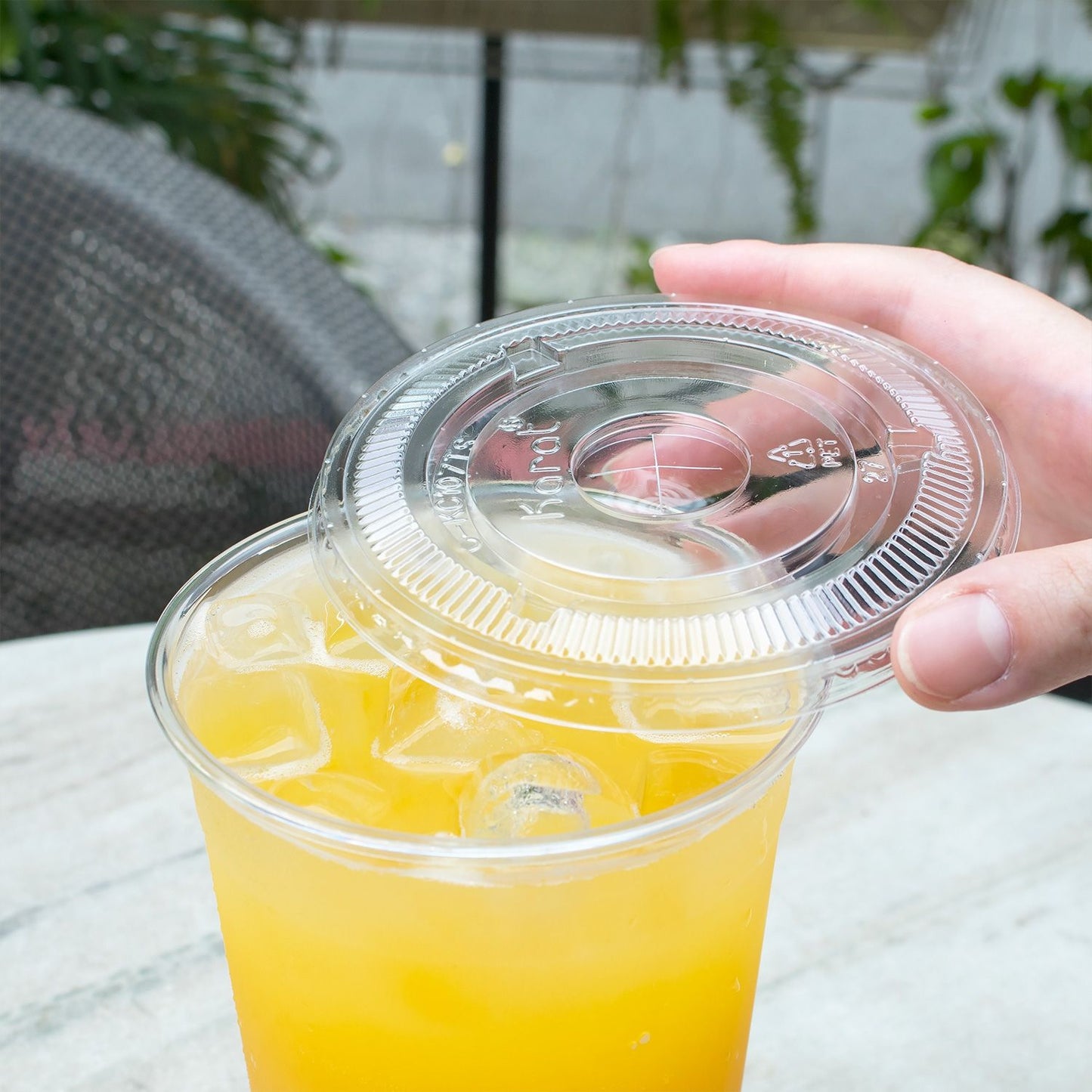Karat 107mm PET Plastic Flat Lids - 500 ct