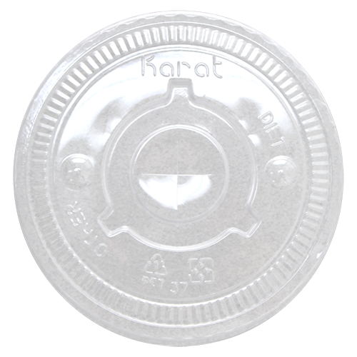Karat 90mm PET Plastic Flat Lids - 1,000 ct