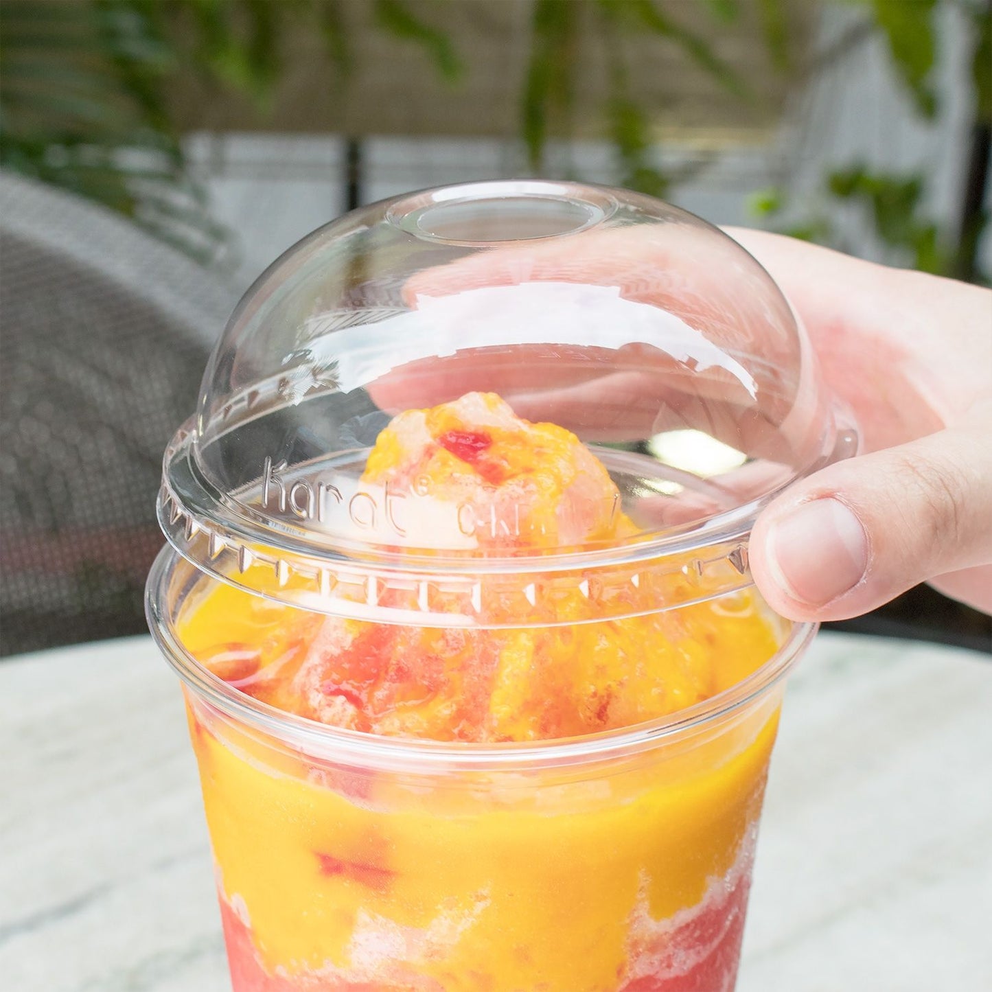 Karat 107mm PET Plastic Dome Lids - 500 ct