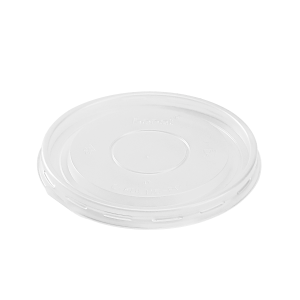 Karat 32 oz PP Plastic Food Container Flat Lids (115mm) - 500 ct