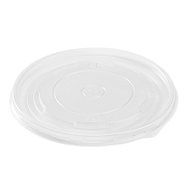 Karat 24-32oz PP Paper Food Container Flat Lids (142mm) - 600 ct