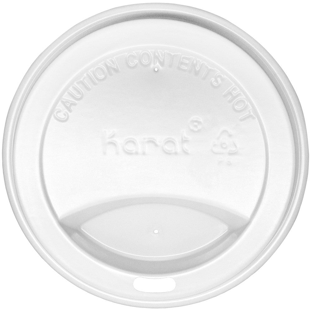 Karat 10-24oz Sipper Dome Lids - White (90mm) - 1,000 ct