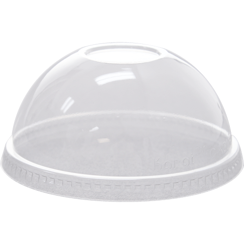 Karat 98mm PET Dome Lids - No Hole - 1,000 ct