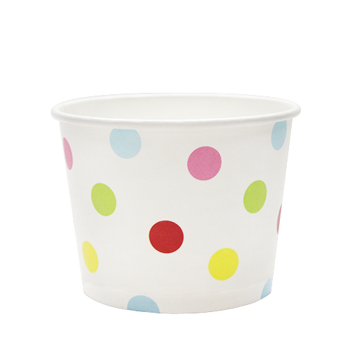 Karat 12oz Paper Food Containers - Dots (100mm) - 1,000 ct, C-KDP12 (Dots)