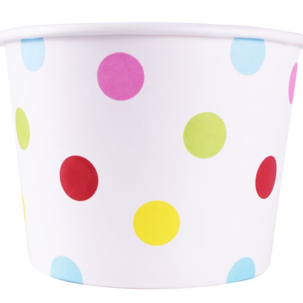 Karat 12oz Paper Food Containers - Dots (100mm) - 1,000 ct, C-KDP12 (Dots)