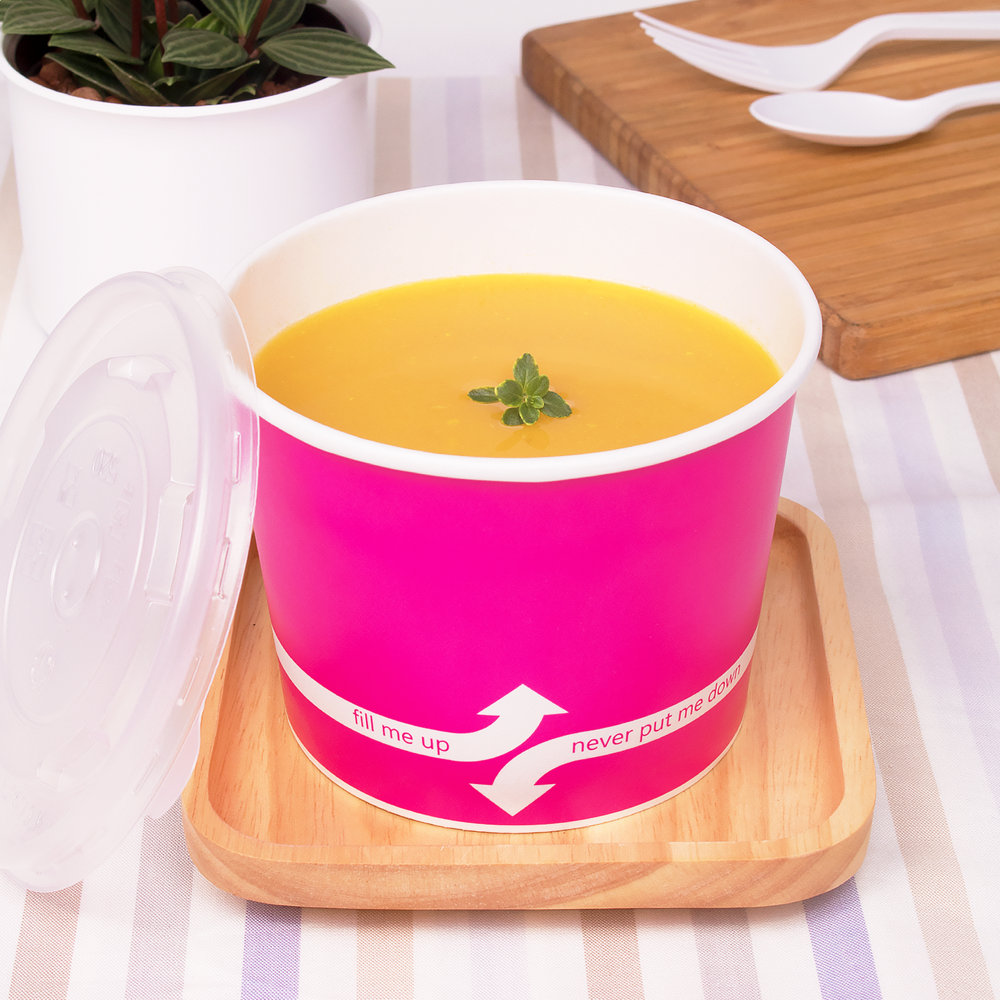 Karat 16oz Paper Food Containers - Pink (112mm) - 1,000 ct