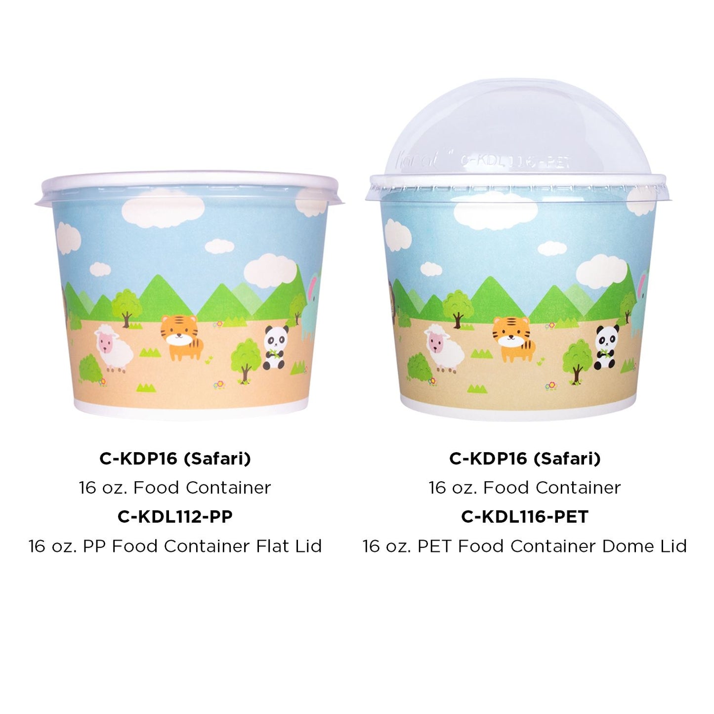 Karat 16oz Paper Food Containers - Safari (112mm) - 1000 ct