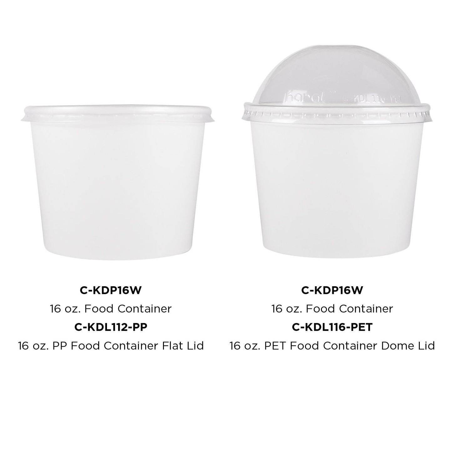 Karat 16oz Paper Food Containers - White (112mm) - 1000 ct