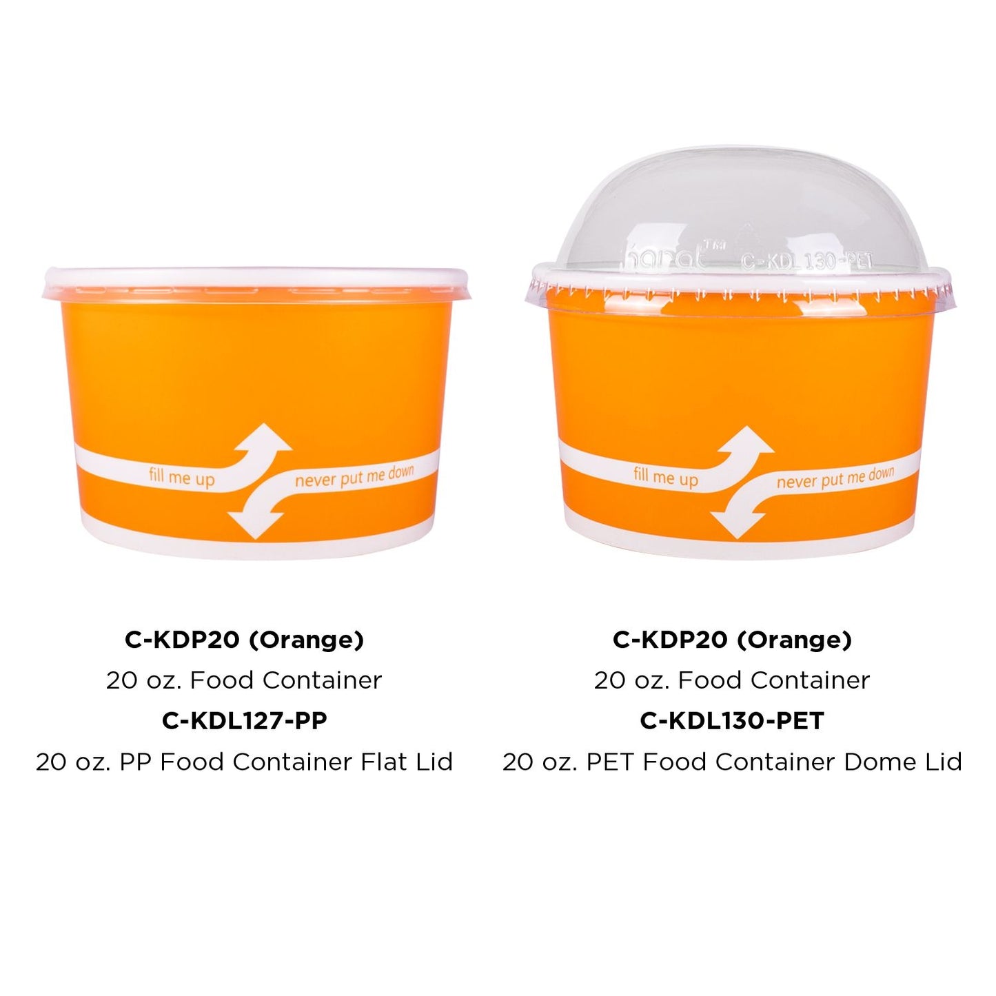 Karat 20oz Food Containers - Orange (127mm) - 600 ct, C-KDP20 (ORANGE)