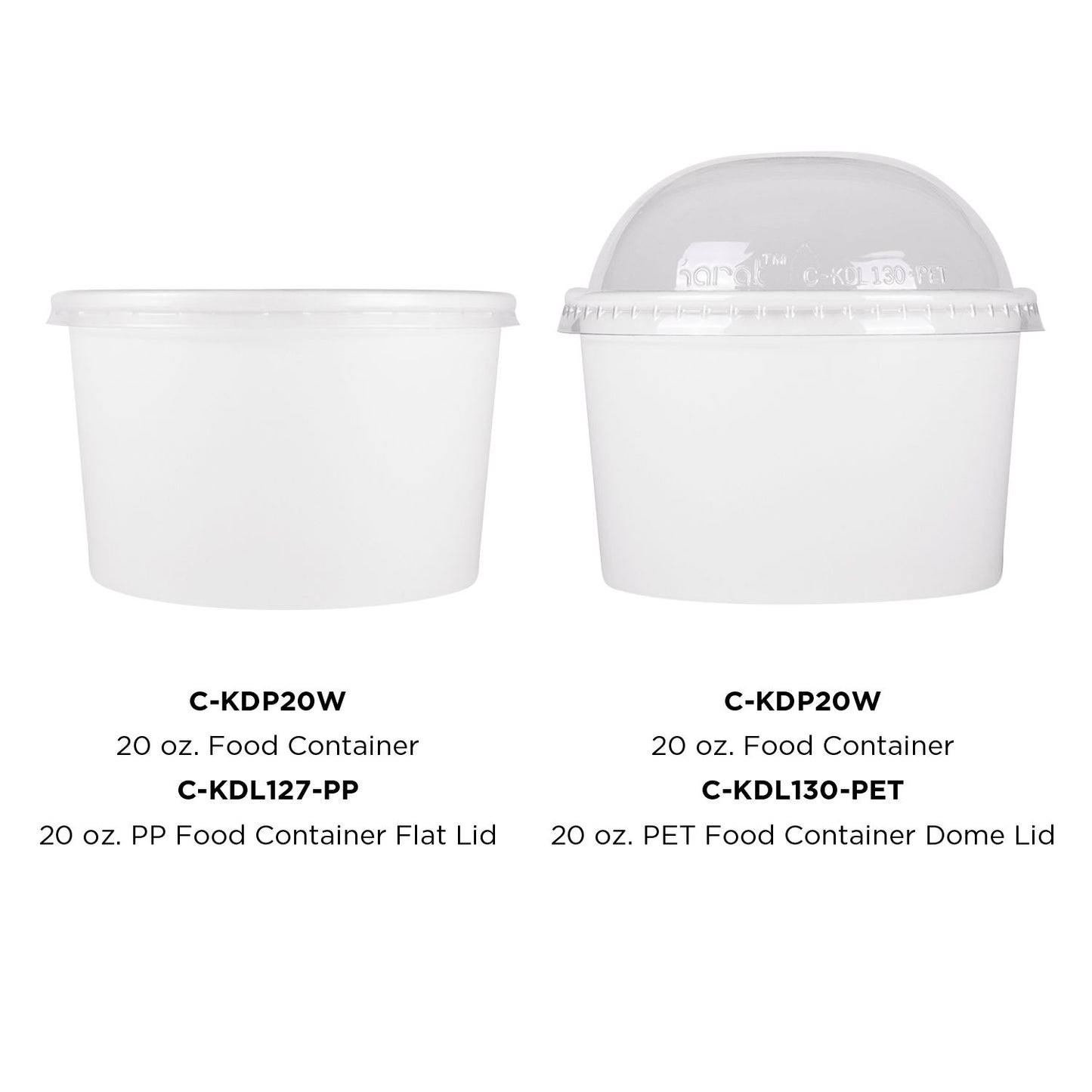 Karat 20oz Food Containers - White (127mm) - 600 ct, C-KDP20W