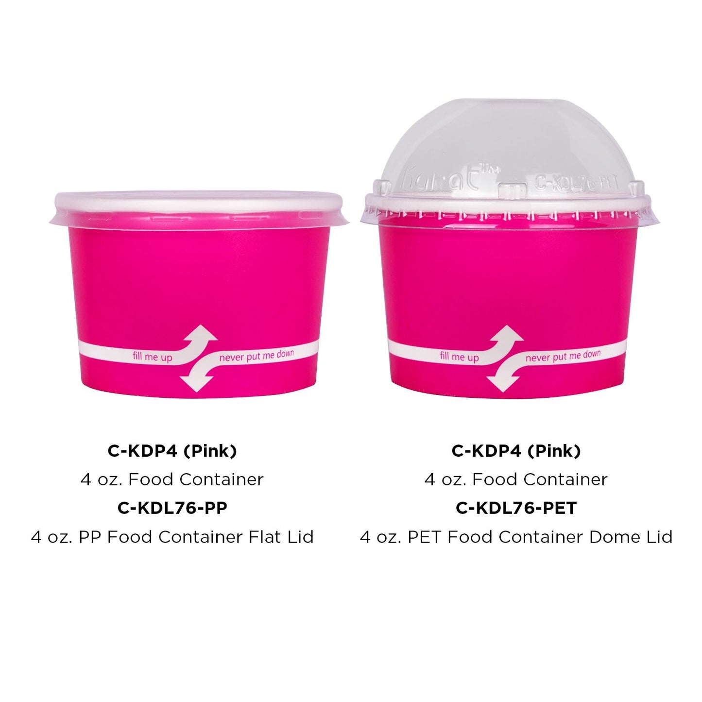 Karat 4oz Food Containers - Pink (76mm) - 1,000 ct, C-KDP4 (PINK)