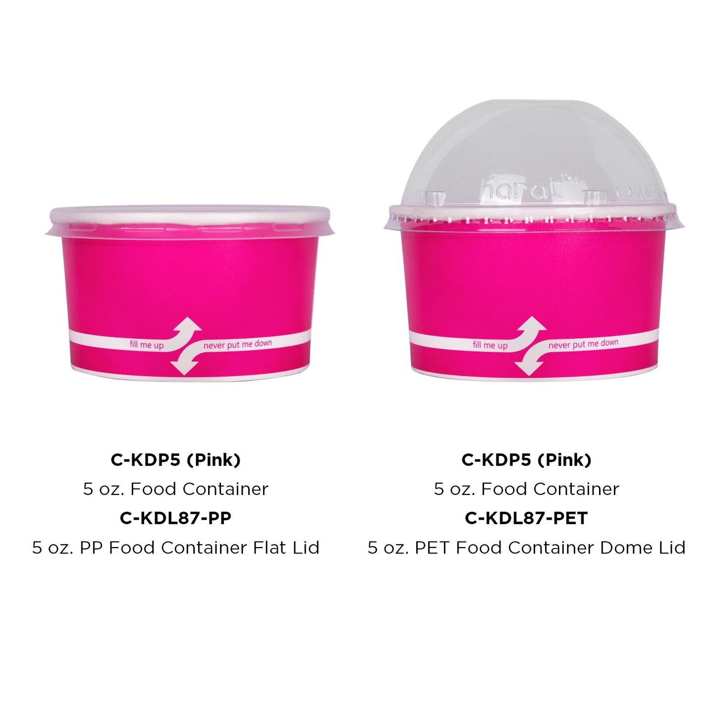 Karat 5oz Food Containers - Pink (87mm) - 1,000 ct, C-KDP5 (PINK)