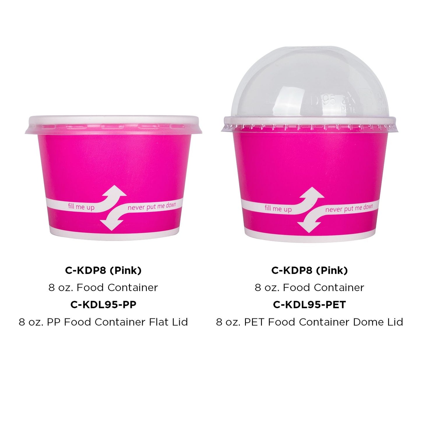 Karat 8oz Food Containers - Pink (95mm) - 1,000 ct, C-KDP8 (PINK)