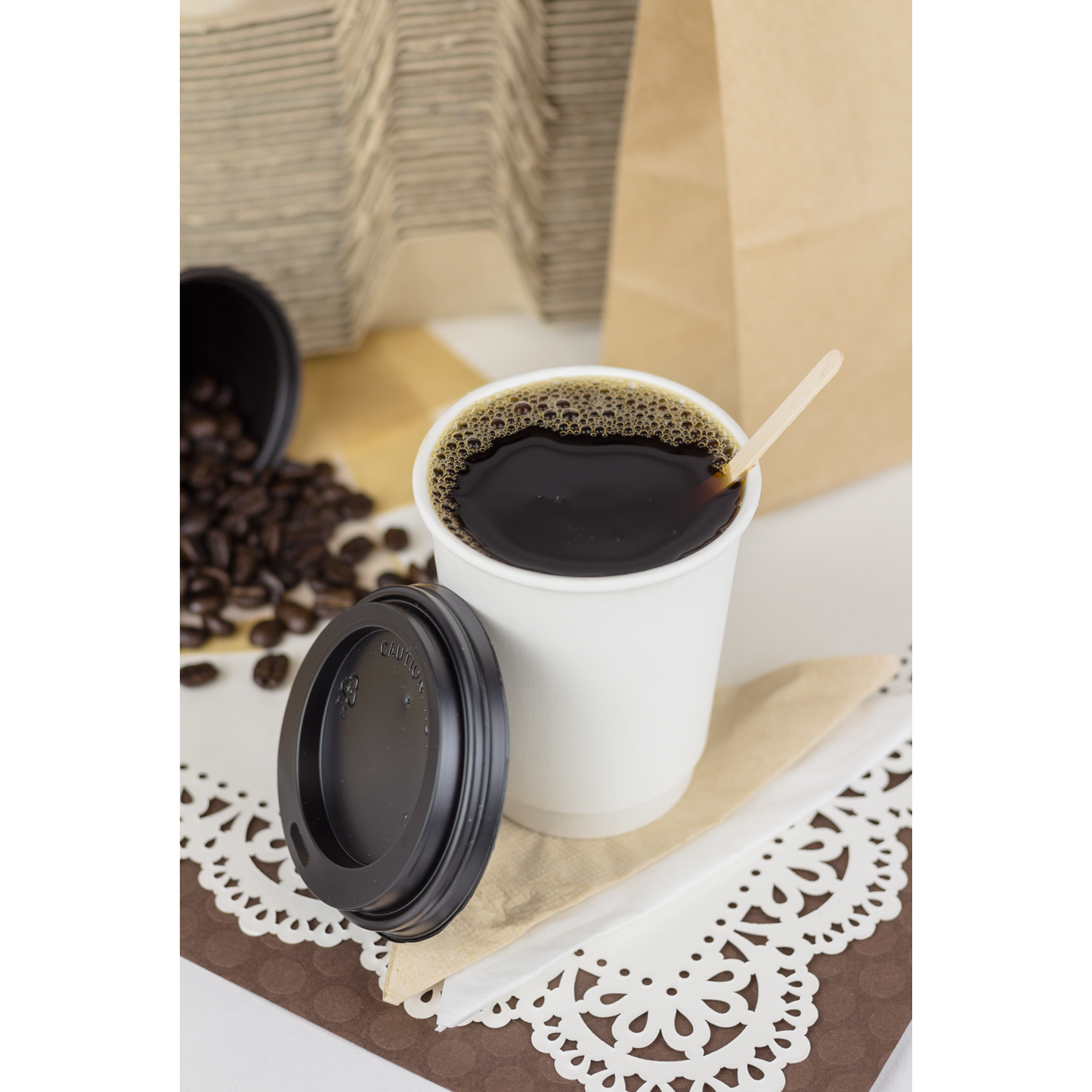 Karat 8oz Insulated Paper Hot Cups - White (80mm) - 500 ct