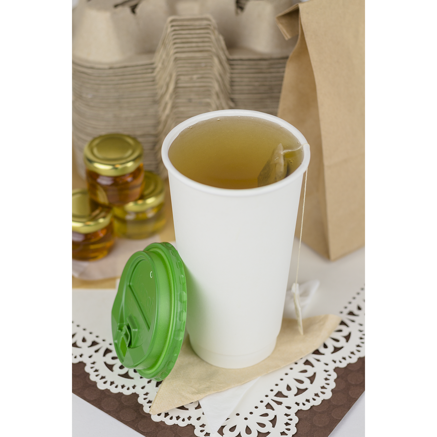 Karat 20oz Insulated Paper Hot Cups - White (90mm) - 300 ct