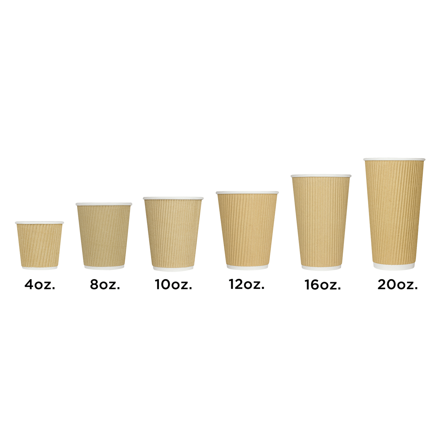 Karat 10oz Ripple Paper Hot Cups - Kraft (90mm) - 500 ct