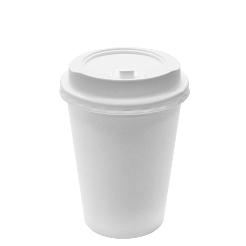 Karat 12oz White Paper Hot Cups and White Enclosure Lids (90mm)