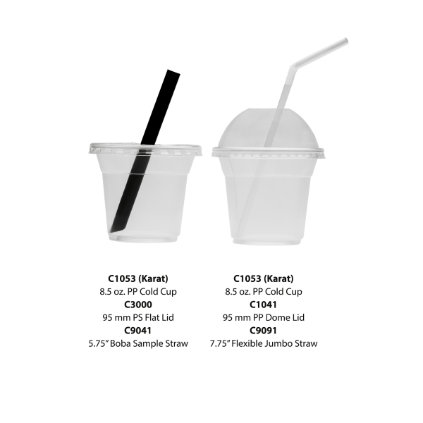 Karat 8.5oz PP Plastic U-Rim Y-Series Cold Cups (95mm) - 2,000 ct