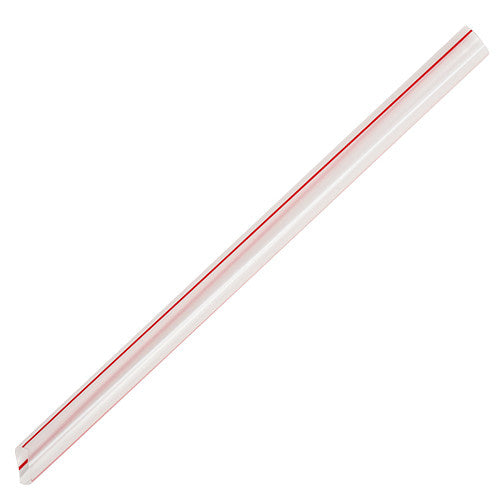 Karat 7.5'' Boba Straws (10mm) - Unwrapped - Mixed Striped Colors - 4,500 ct