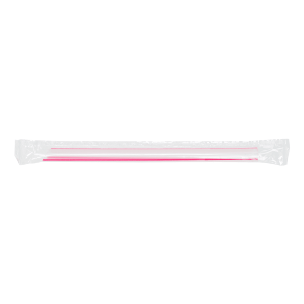 Karat 7.5'' Boba Straws (10mm) Poly Wrapped - Mixed Striped Colors - 2,000 ct, C9002s