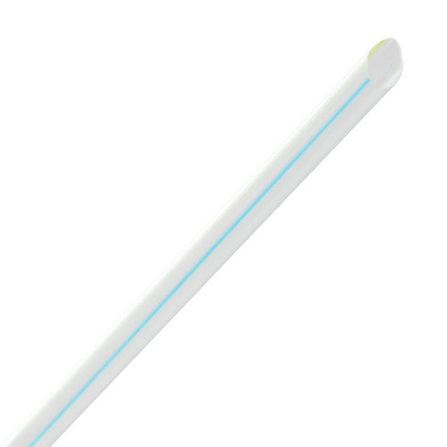 Karat 7.5'' Jumbo Straws (5mm) Poly Wrapped - Mixed Striped Colors - 8,000 ct