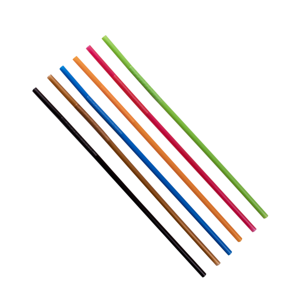 Karat 7.5'' - 13.5'' Flexible Jumbo Straws (5mm) - Unwrapped - Mixed Colors - 4,000 ct