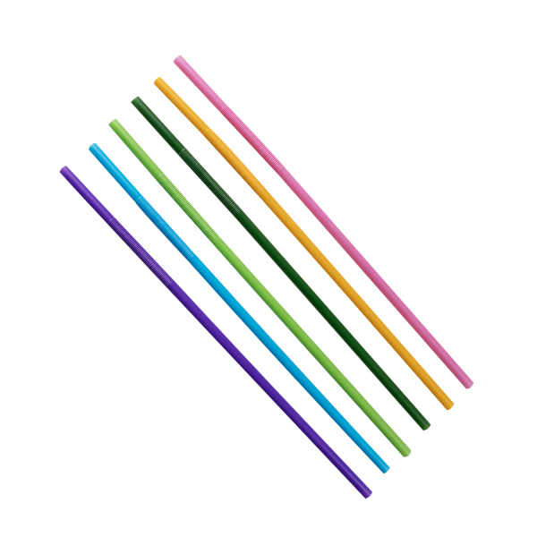 Karat 7.5'' - 13.5'' Flexible Jumbo Straws (5mm) - Unwrapped - Mixed Colors - 4,000 ct