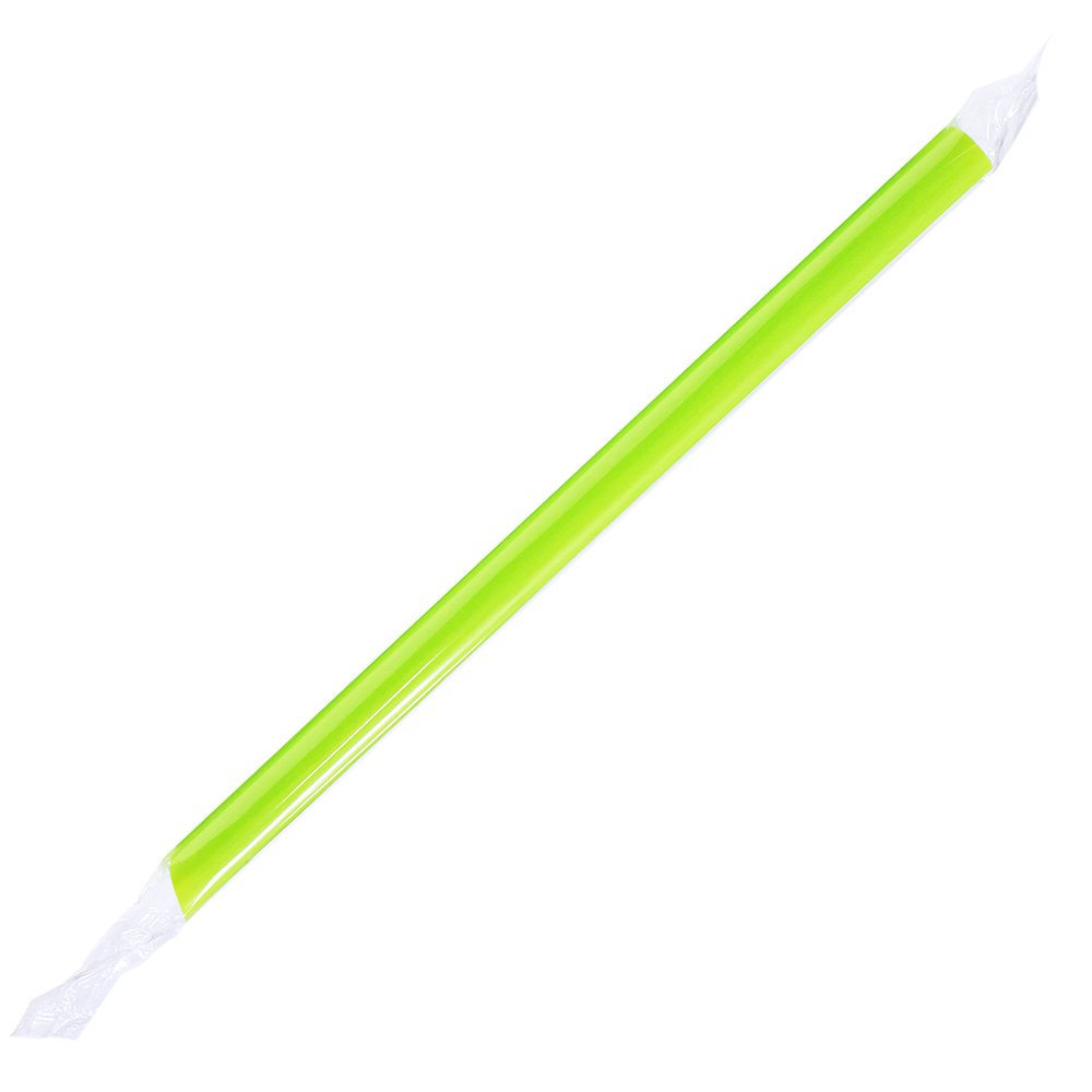 Karat 9'' Boba Straws (10mm) Poly Wrapped - Green - 1,600 ct