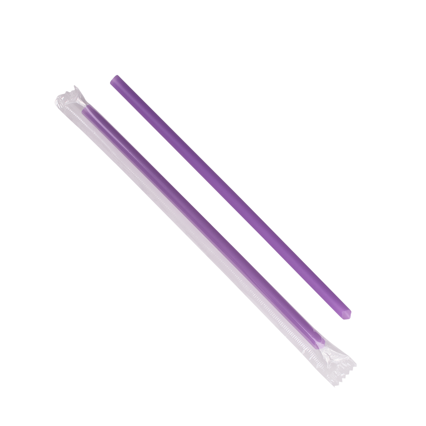 Karat 7.75'' Giant Straws (8mm) Poly Wrapped - Purple - 5,000 ct