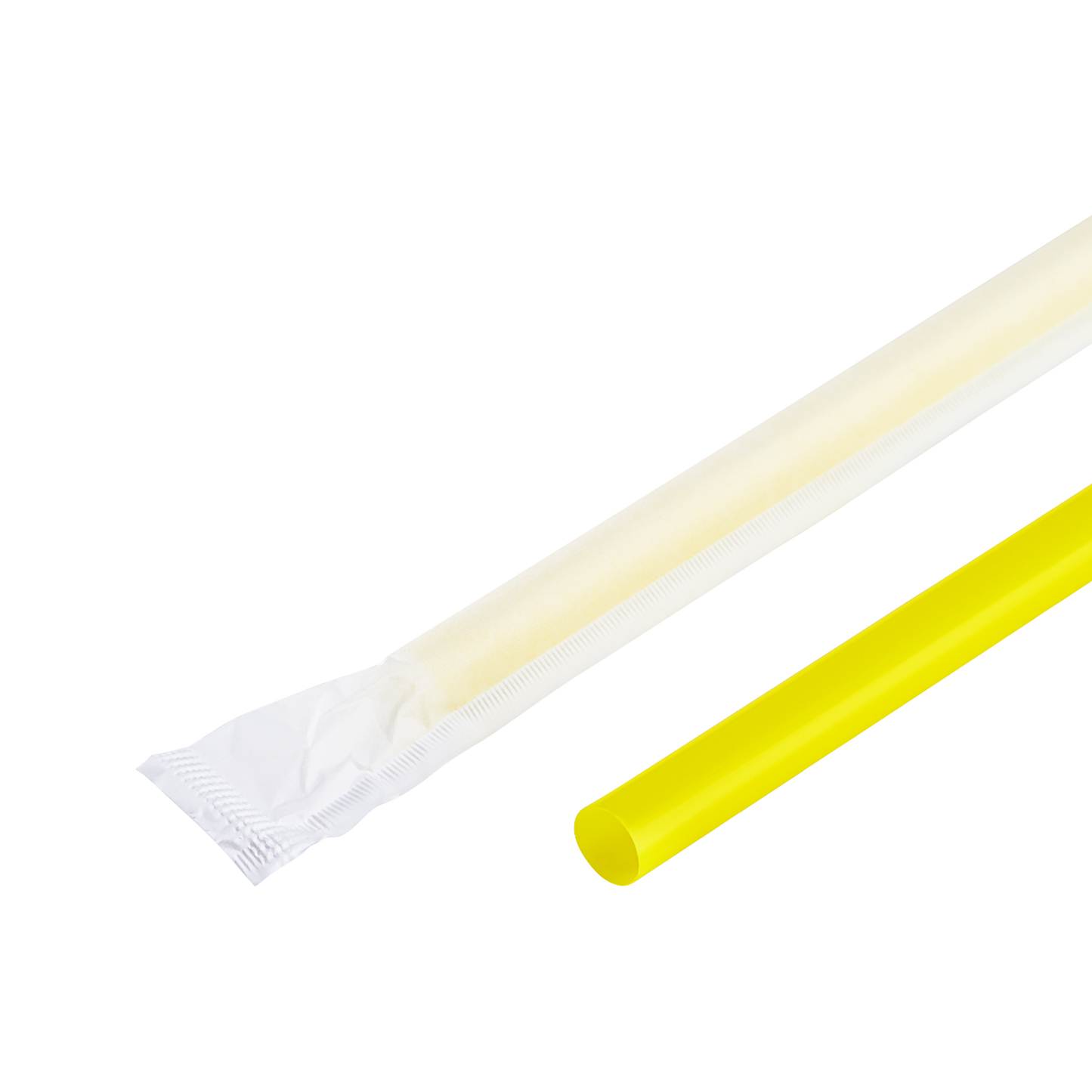 Karat 9'' Giant Straws (8mm) Paper Wrapped - Yellow - 2,500 ct, C9075 (Yellow)