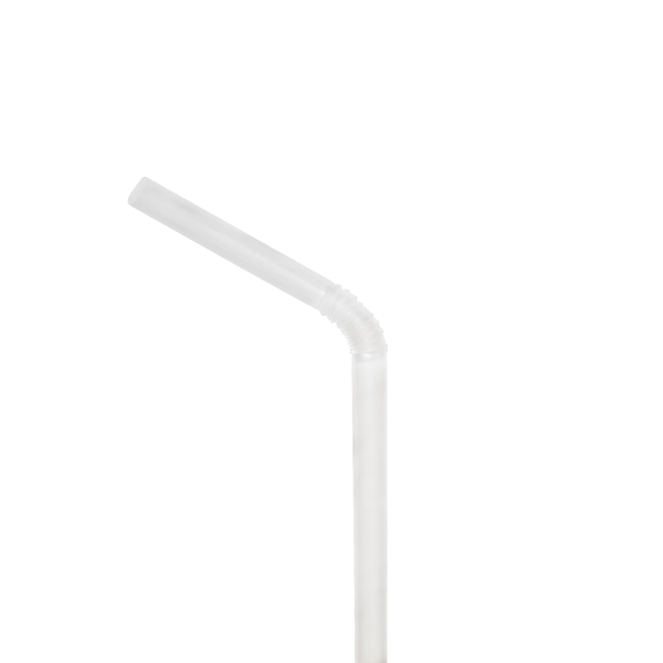 Karat 7.75'' Flexible Jumbo Straws (5mm) Paper Wrapped - Clear - 10,000 ct, C9091